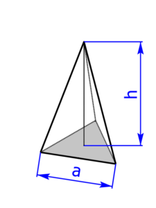 gleichseitige, 3-seitige Pyramide