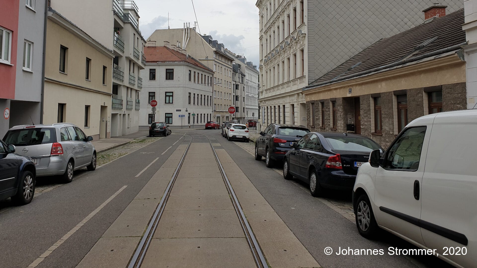 Gleisrest der Straßenbahn Wien in der Antonigasse
