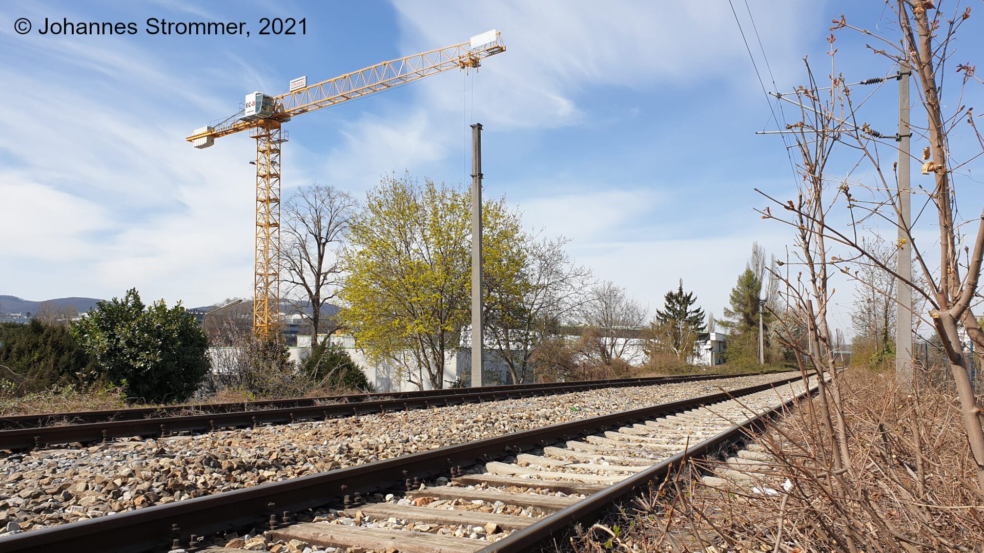 Gleise zum Nordwestbahnhof bei Forsthausgasse (April 2021)