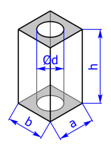 Vierkantstab mit Bohrung