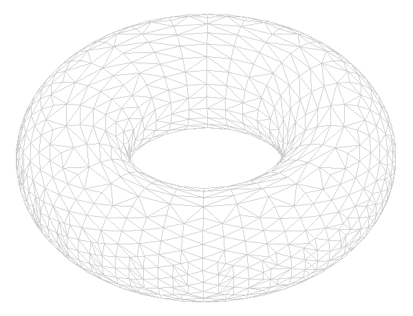Torus (3D Darstellung mit Netz)