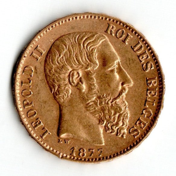 Investieren in das Edelmetall Gold 20 Francs Leopold II (Rückseite)