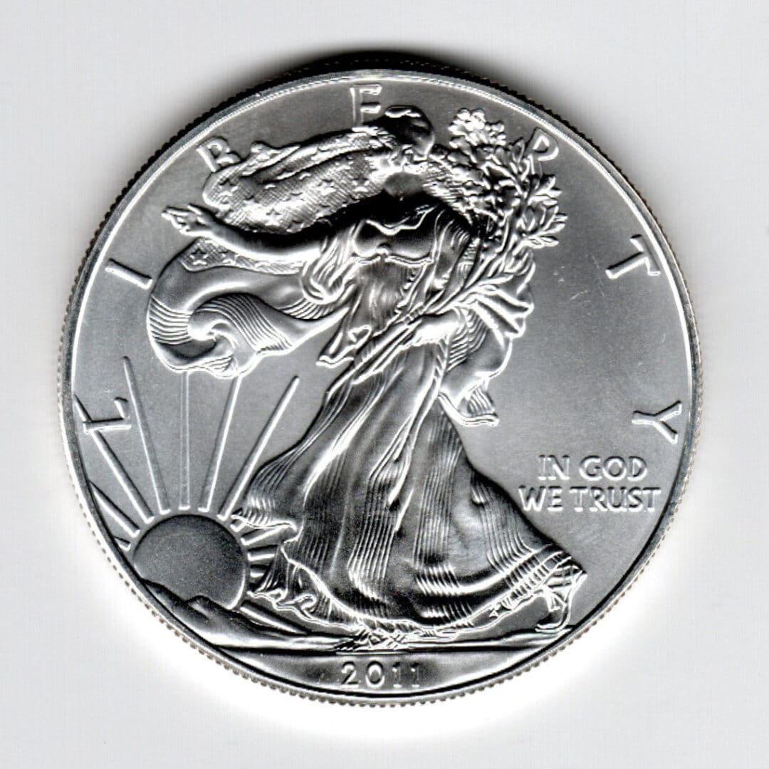 Investieren in das Edelmetall Silber American Eagle 1 Unze (Rückseite)