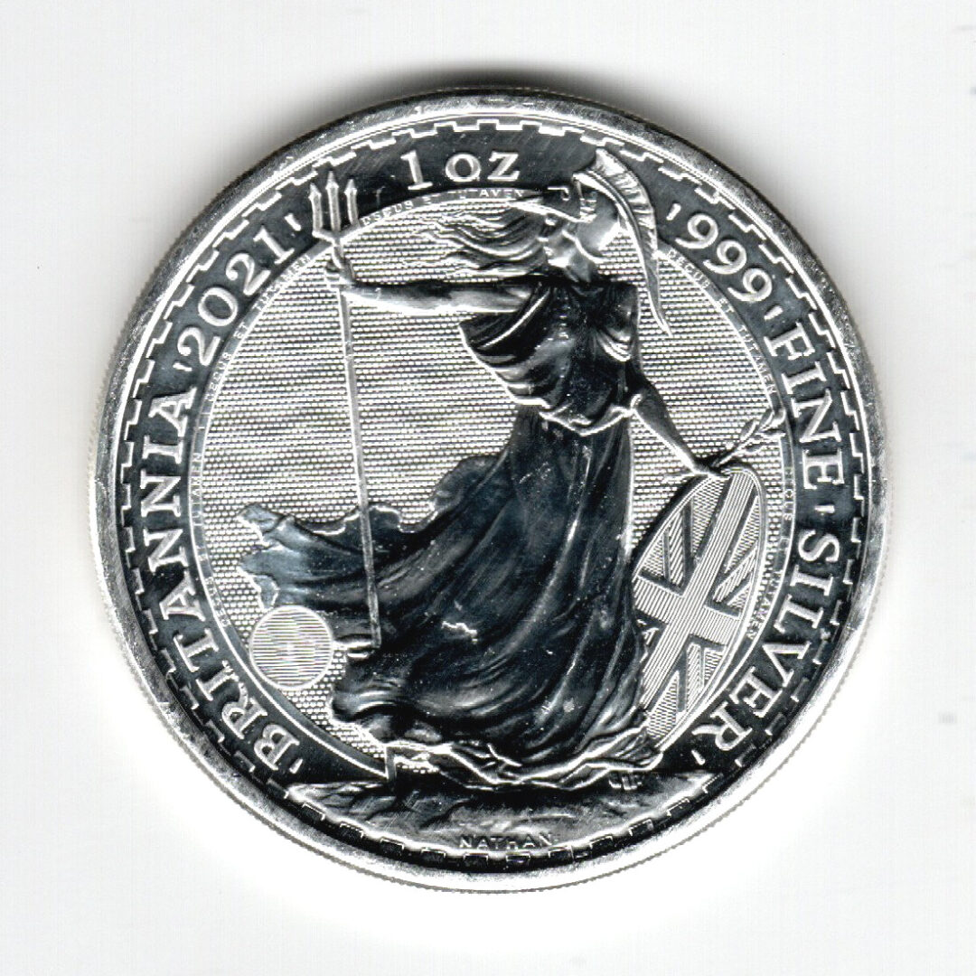 Investieren in das Edelmetall Silber Britannia  1 Unze (Rückseite)