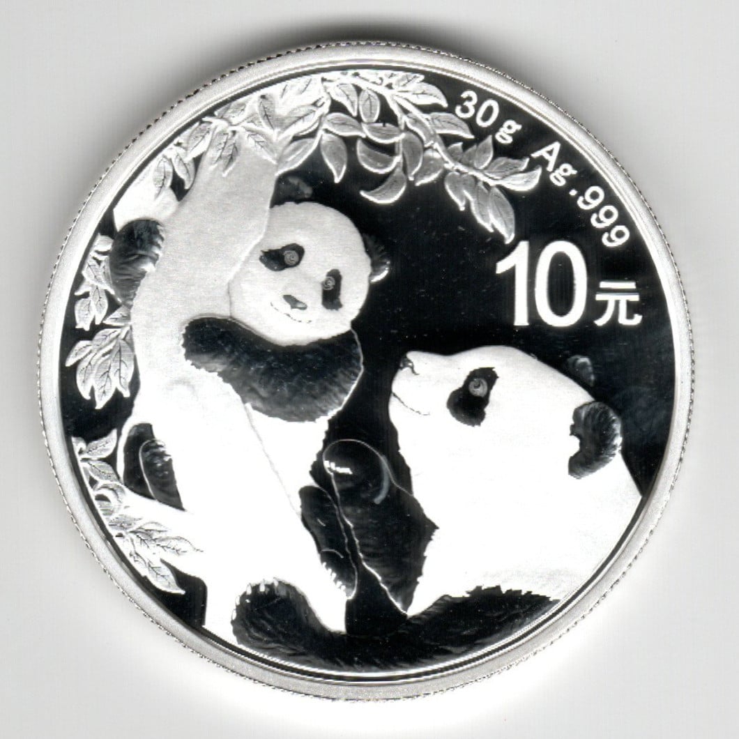Investieren in das Edelmetall Silber China Panda 30 g (Vorderseite 2021)
