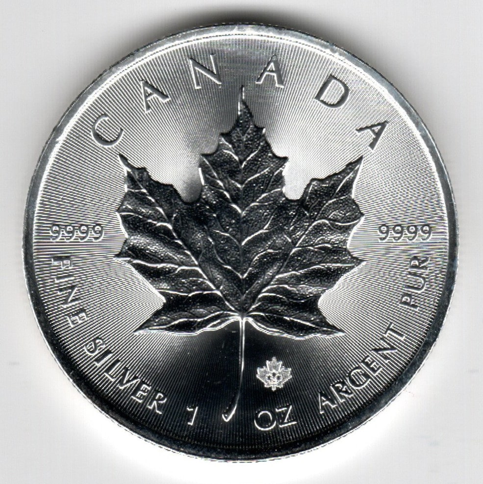 Investieren in das Edelmetall Silber Maple Leaf 1 Unze (Rückseite)